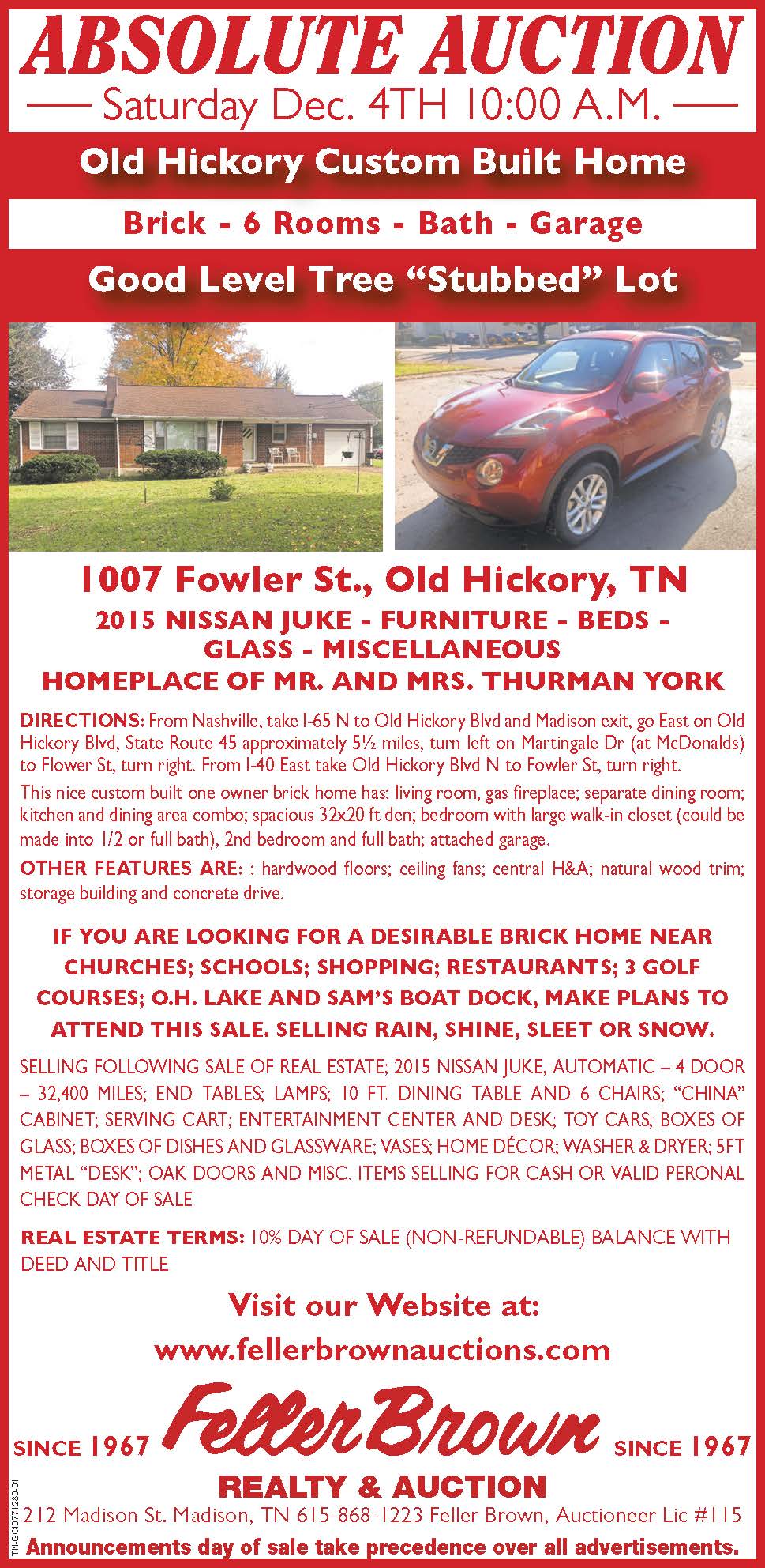 Absolute AuctionFeller Brown Realty & Auction